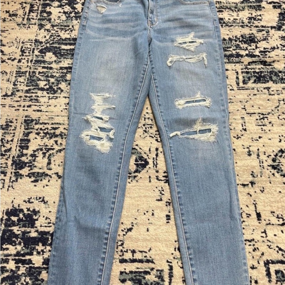 American Eagle Outfitters Blue Skinny Jeans Distressed